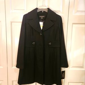 1 Madison (Long) Black Peacoat. Medium.